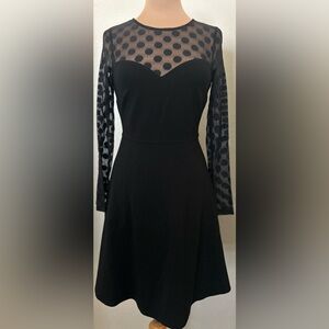 Love By Design Black Dress with Polka Dot Mesh